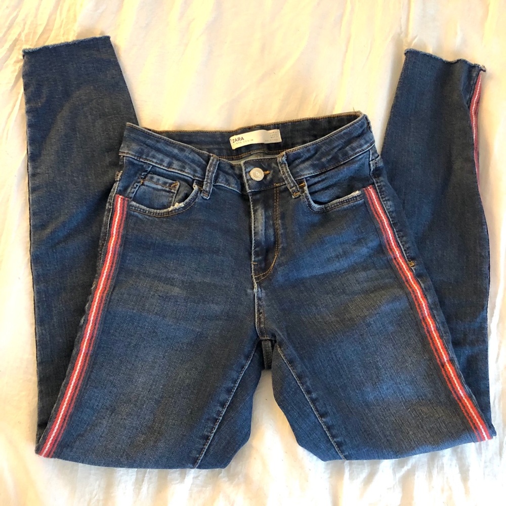 Zara Jeggings Red Stripe